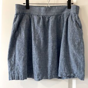 LOFT Outlet Petite Chambray Skirt with Pockets